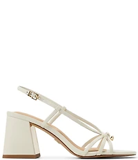 Ted Baker London Eliza Leather Slingback Bow Detail Block Heel Dress Sandals