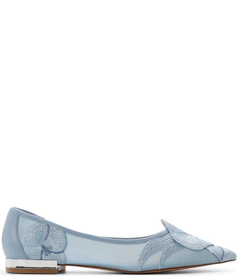 Ted Baker London Ella Mae Embroidered Mesh Ballet Flats