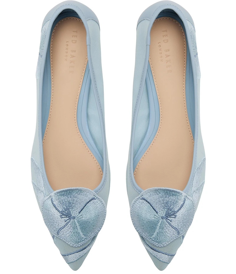 Ted Baker London Ella Mae Embroidered Mesh Ballet Flats