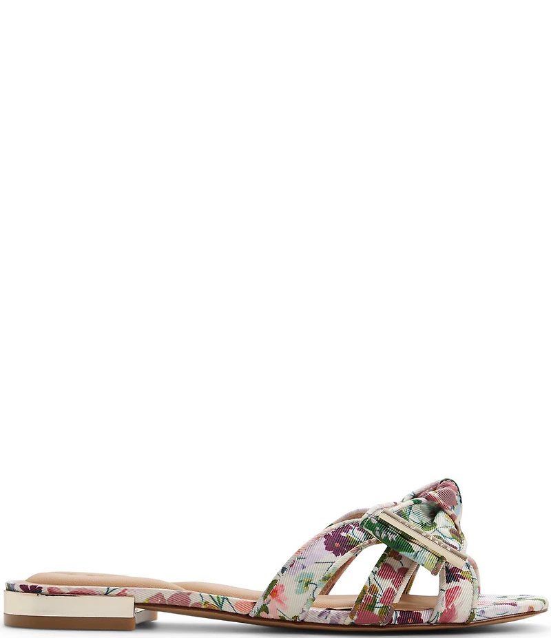 Ted Baker London Elsie Floral Print Bow Slide Sandals