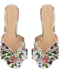 Ted Baker London Elsie Floral Print Bow Slide Sandals