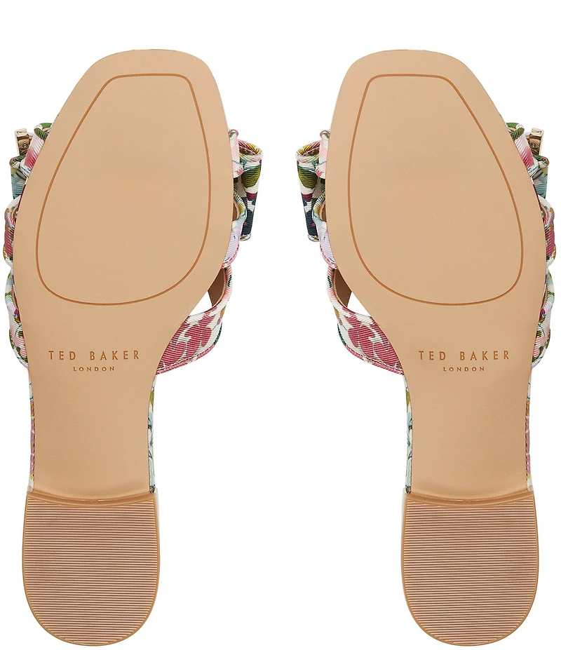 Ted Baker London Elsie Floral Print Bow Slide Sandals