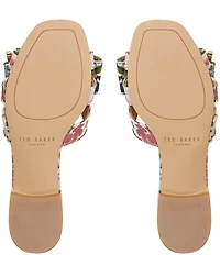 Ted Baker London Elsie Floral Print Bow Slide Sandals