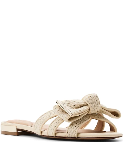 Ted Baker London Elsie Woven Fabric Bow Slide Sandals