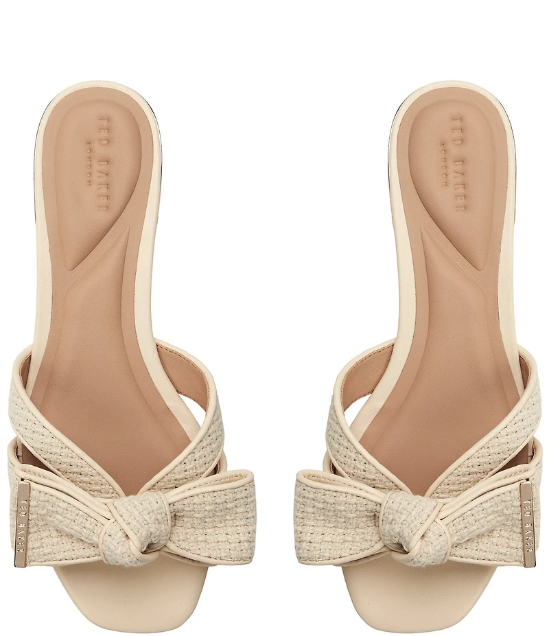 Ted Baker London Elsie Woven Fabric Bow Slide Sandals