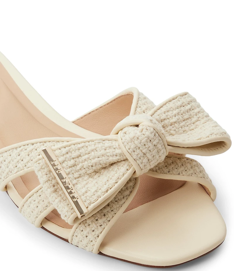 Ted Baker London Elsie Woven Fabric Bow Slide Sandals