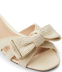Ted Baker London Elsie Woven Fabric Bow Slide Sandals