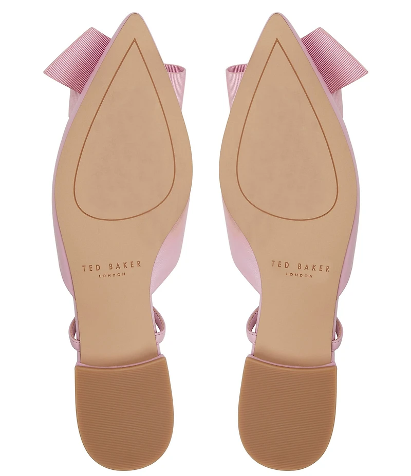 Ted Baker London Emma Bow Detail Leather Slingback Flats