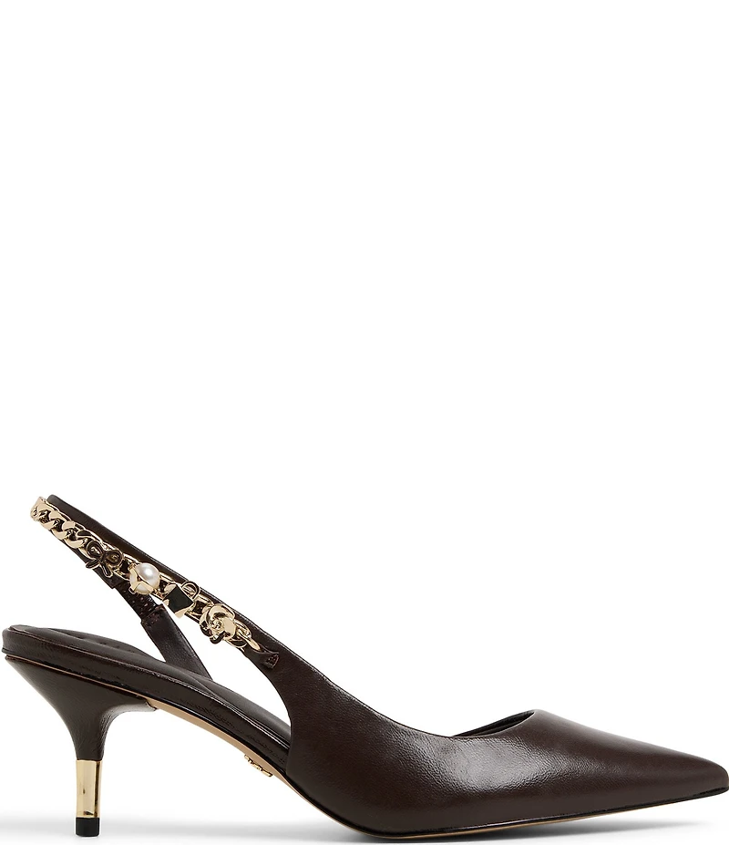Ted Baker London Esme Leather Chain Hardware Slingback Pumps