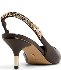 Ted Baker London Esme Leather Chain Hardware Slingback Pumps
