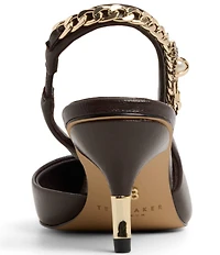Ted Baker London Esme Leather Chain Hardware Slingback Pumps