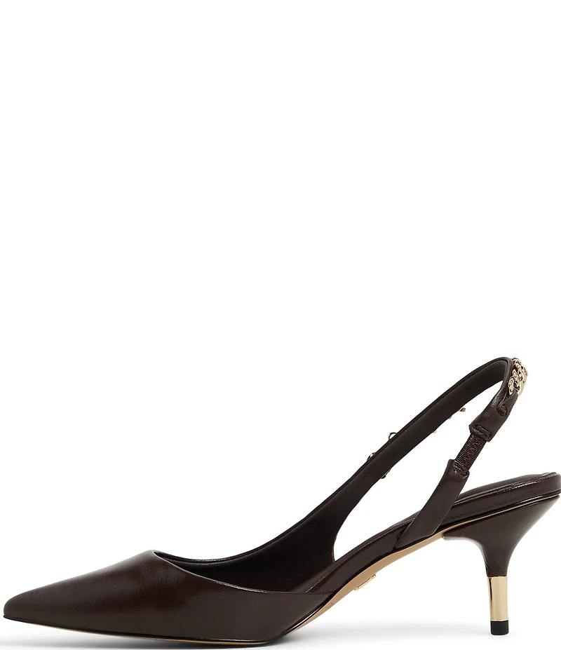 Ted Baker London Esme Leather Chain Hardware Slingback Pumps