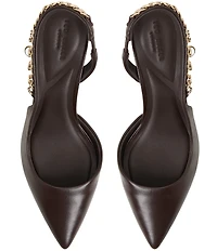 Ted Baker London Esme Leather Chain Hardware Slingback Pumps