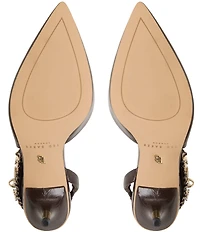 Ted Baker London Esme Leather Chain Hardware Slingback Pumps