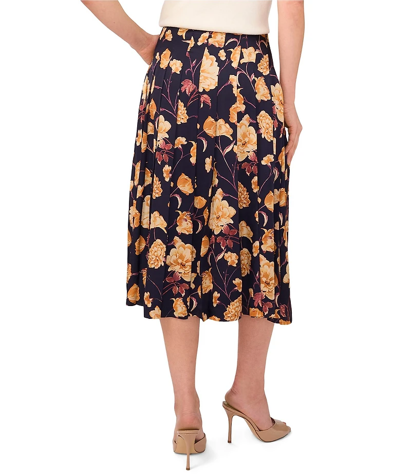 Ted Baker London Floral Georgette Pleated Midi Skirt
