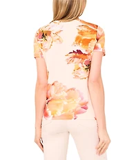 Ted Baker London Floral Print Jersey Crew Neck Short Sleeve Tee