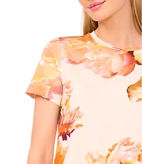 Ted Baker London Floral Print Jersey Crew Neck Short Sleeve Tee