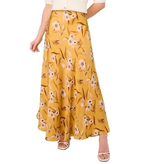 Ted Baker London Floral Print Satin Maxi Skirt
