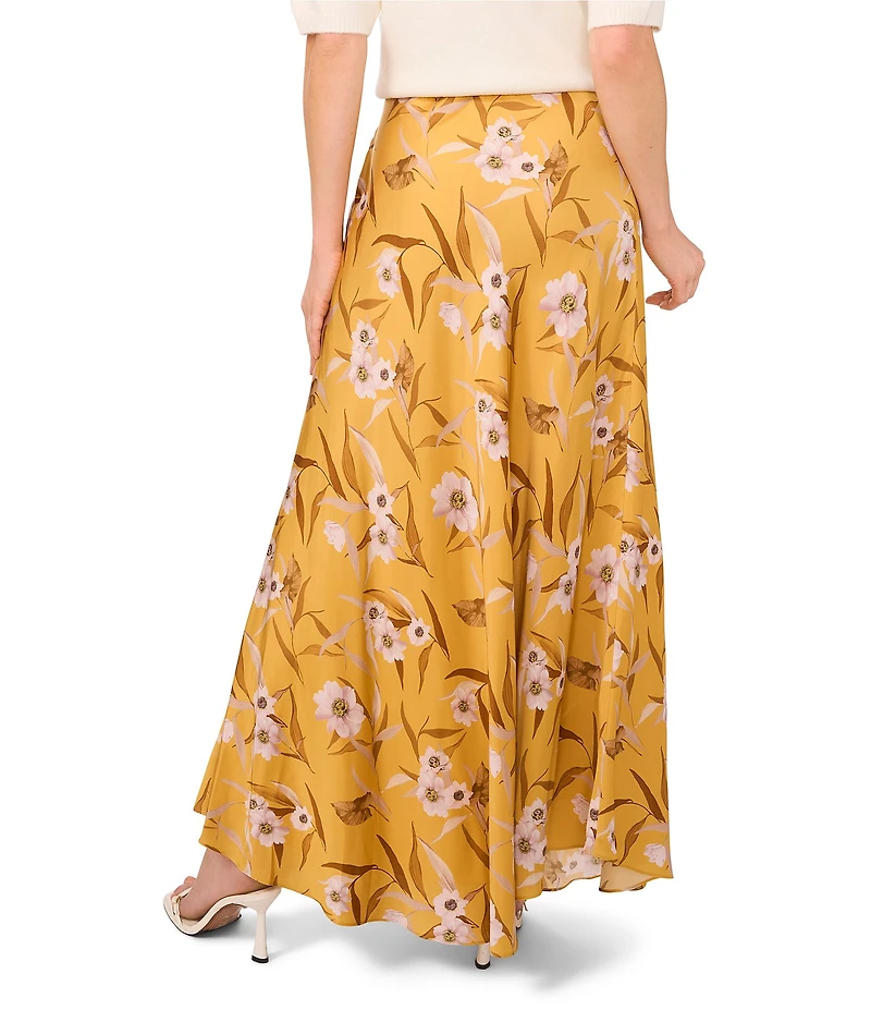Ted Baker London Floral Print Satin Maxi Skirt