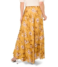 Ted Baker London Floral Print Satin Maxi Skirt