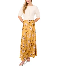 Ted Baker London Floral Print Satin Maxi Skirt