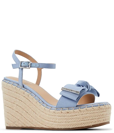 Ted Baker London Gia Canvas Bow Espadrille Wedge Sandals