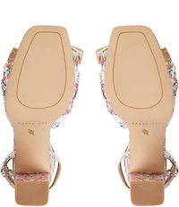 Ted Baker London Hallie Floral Print Bow Platform Block Heel Dress Sandals