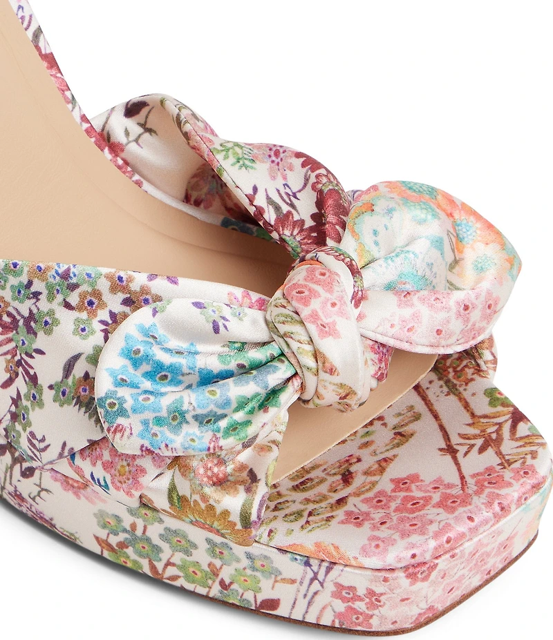 Ted Baker London Hallie Floral Print Bow Platform Block Heel Dress Sandals