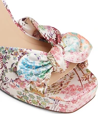 Ted Baker London Hallie Floral Print Bow Platform Block Heel Dress Sandals