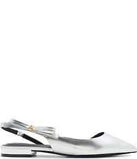 Ted Baker London Jane Bow Metallic Leather Slingback Flats