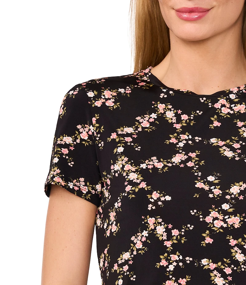 Ted Baker London Jersey Knit Floral Crew Neck Short Sleeve Tee