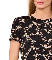 Ted Baker London Jersey Knit Floral Crew Neck Short Sleeve Tee