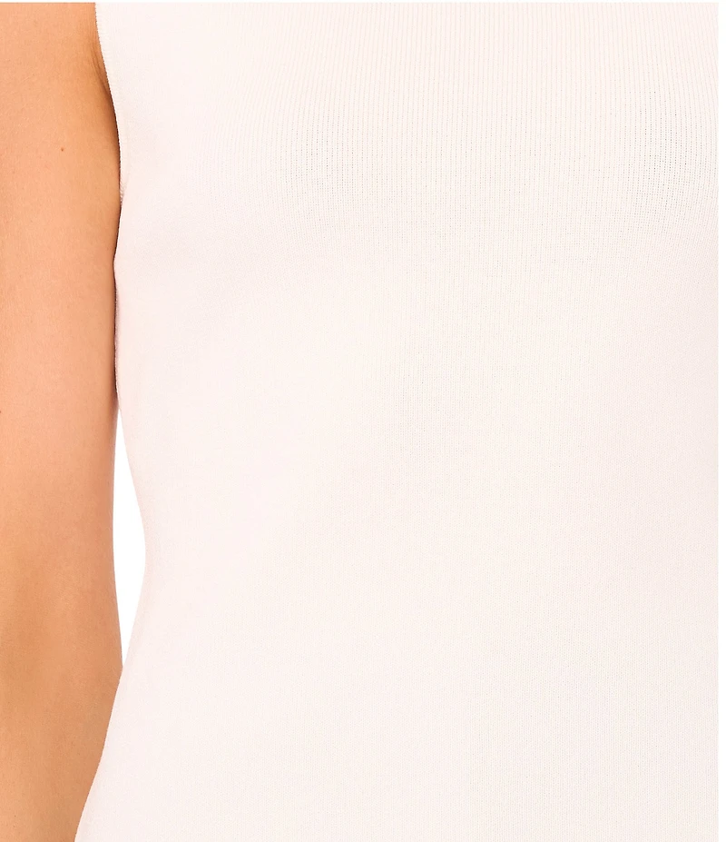 Ted Baker London Knit Crew Neck Sleeveless Ruffle Trim Shell Top