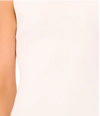 Ted Baker London Knit Crew Neck Sleeveless Ruffle Trim Shell Top