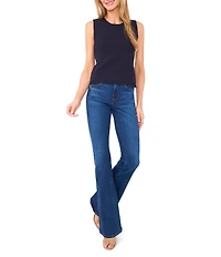 Ted Baker London Knit Crew Neck Sleeveless Ruffle Trim Shell Top