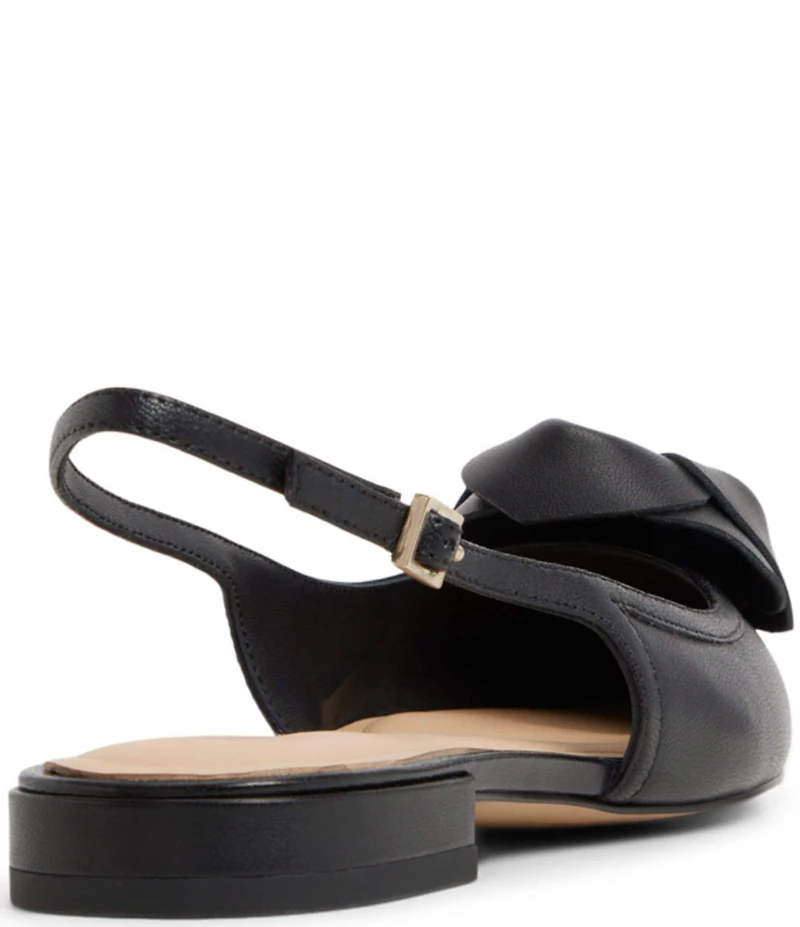 Ted Baker London Lili Rose Leather Flower Ornament Pointed Toe Slingback Flats