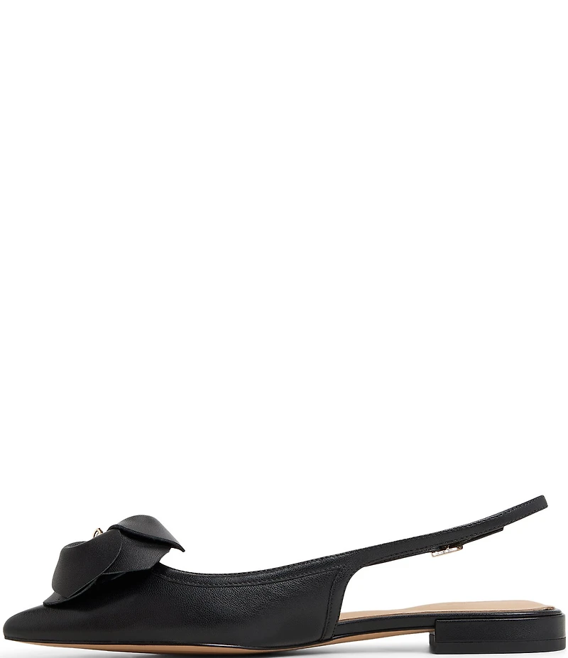 Ted Baker London Lili Rose Leather Flower Ornament Pointed Toe Slingback Flats