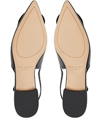 Ted Baker London Lili Rose Leather Flower Ornament Pointed Toe Slingback Flats