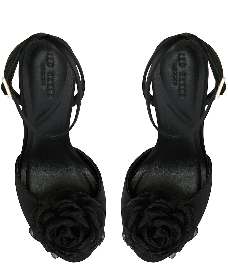 Ted Baker London Liv Floral Ornamented Ankle Strap Peep Toe Dress Pumps