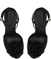 Ted Baker London Liv Floral Ornamented Ankle Strap Peep Toe Dress Pumps