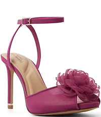 Ted Baker London Liv Mesh Floral Ornamented Ankle Strap Peep Toe Dress Pumps