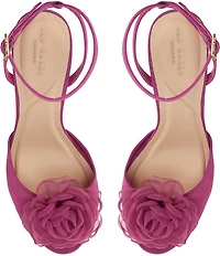 Ted Baker London Liv Mesh Floral Ornamented Ankle Strap Peep Toe Dress Pumps