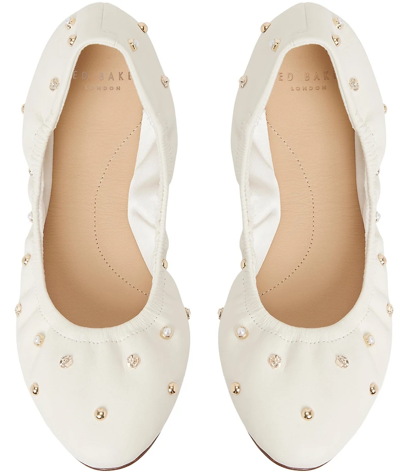 Ted Baker London Lottie Studded Leather Ballet Flats