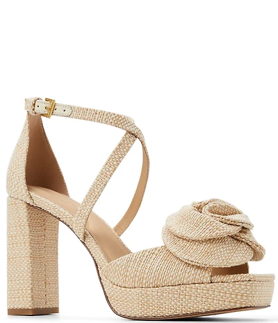 Ted Baker London Maddy Rose Woven Flower Platform Block Heel Dress Sandals