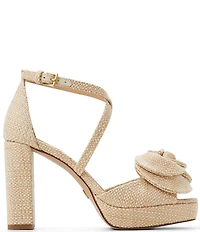 Ted Baker London Maddy Rose Woven Flower Platform Block Heel Dress Sandals