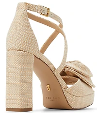 Ted Baker London Maddy Rose Woven Flower Platform Block Heel Dress Sandals