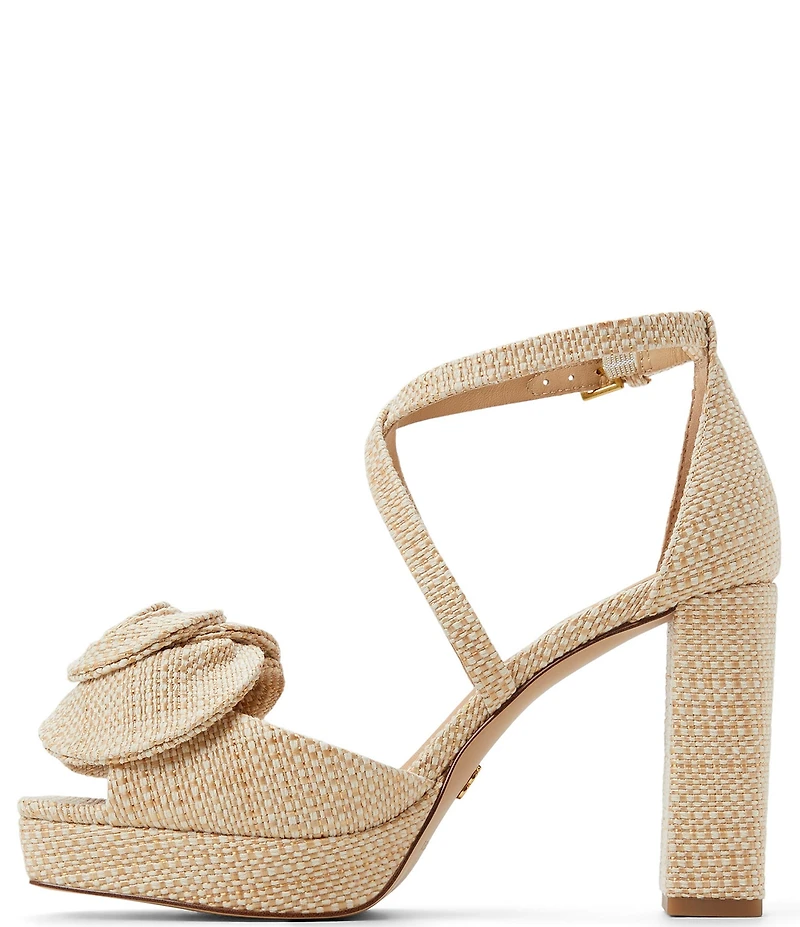 Ted Baker London Maddy Rose Woven Flower Platform Block Heel Dress Sandals