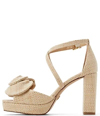 Ted Baker London Maddy Rose Woven Flower Platform Block Heel Dress Sandals