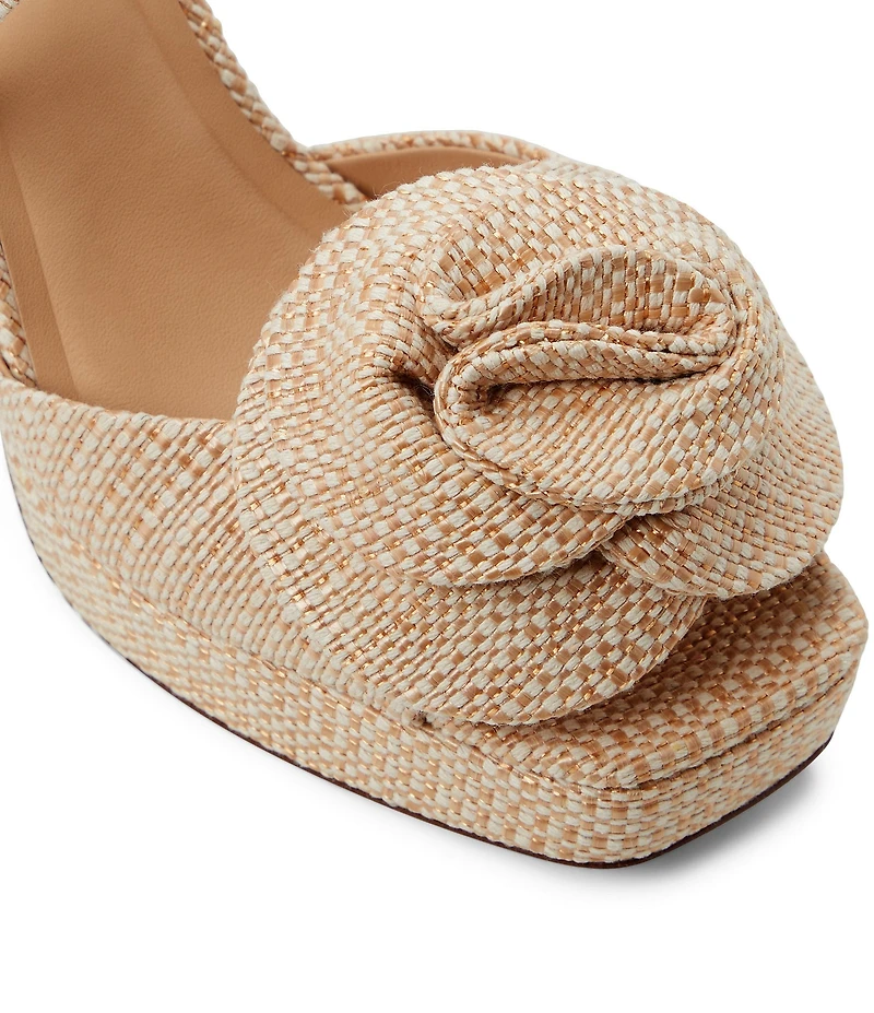 Ted Baker London Maddy Rose Woven Flower Platform Block Heel Dress Sandals