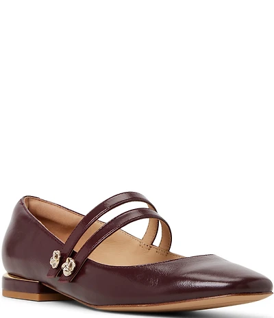 Ted Baker London Maryam Leather Floral Ornament Mary Jane Dress Flats